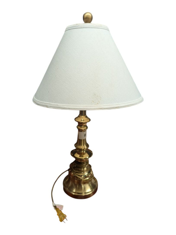 Traditional Brass-Tone Table Lamp with Shade
