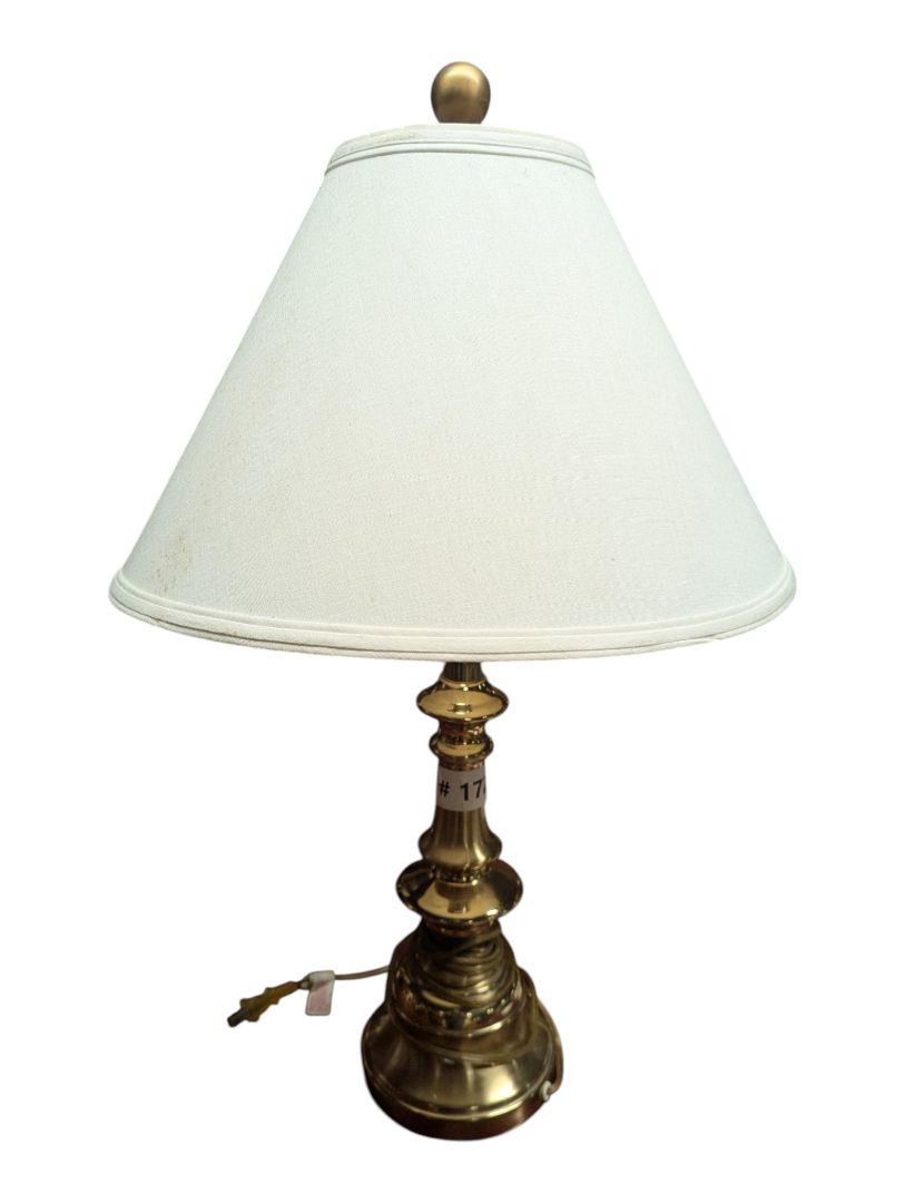 Traditional Brass-Tone Table Lamp with Shade