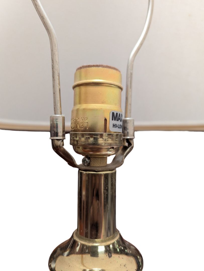 Traditional Brass-Tone Table Lamp with Shade