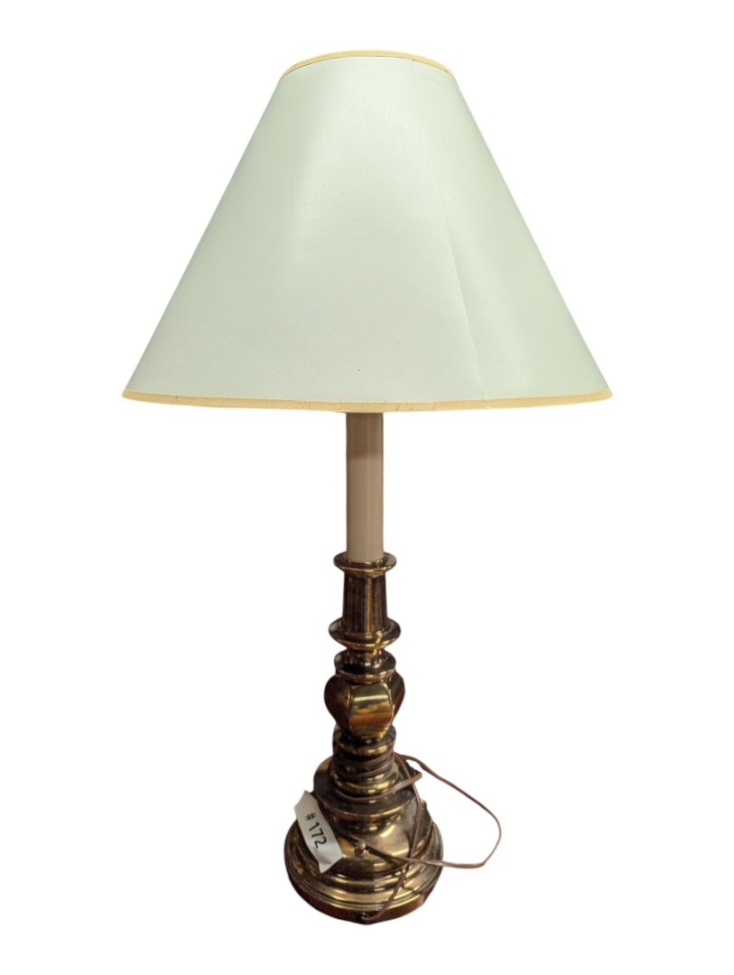 Traditional Brass-Tone Table Lamp with Shade