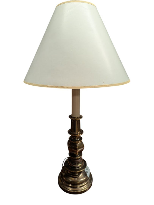 Traditional Brass-Tone Table Lamp with Shade