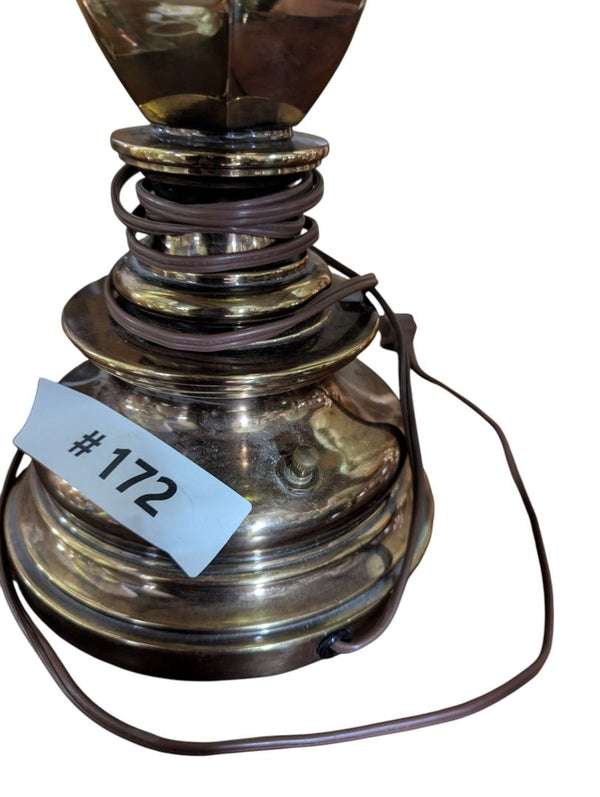 Traditional Brass-Tone Table Lamp with Shade