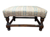 Vintage Upholstered Wood Footstool