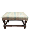 Vintage Upholstered Wood Footstool