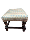 Vintage Upholstered Wood Footstool