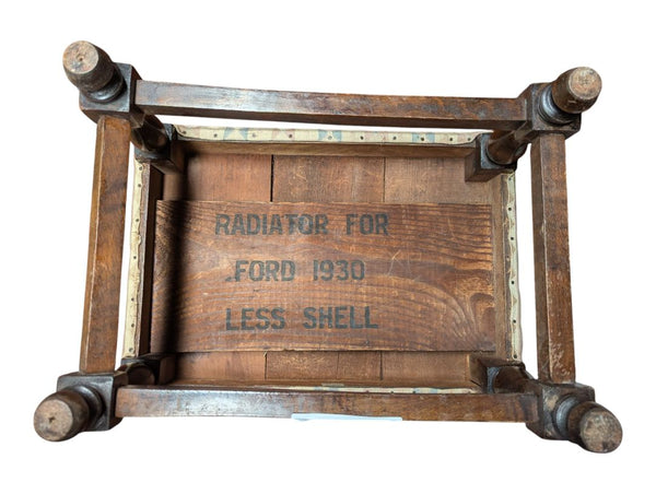Vintage Upholstered Wood Footstool
