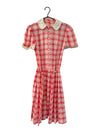 Vintage Pink Plaid Peter Pan Collar Dress