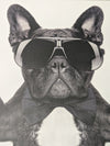French Bulldog Peace Sign Canvas Wall Art