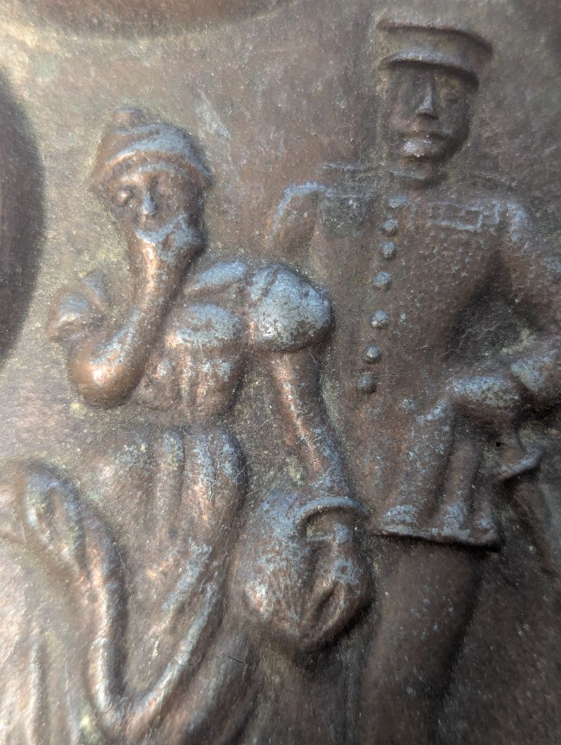 Vintage Cast Metal Figural Ashtray / Trinket Dish