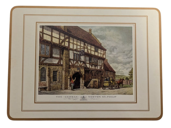 Set of 4 English Life Old English Inns Cork-Backed Placemats