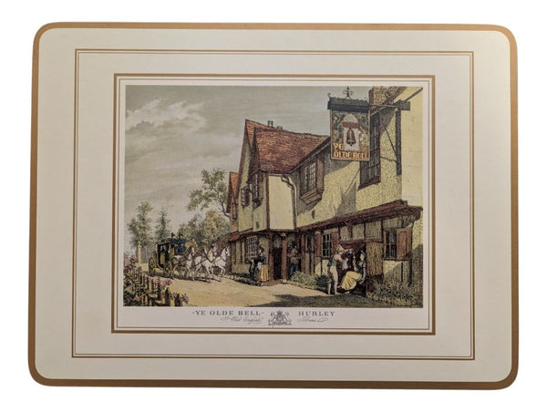 Set of 4 English Life Old English Inns Cork-Backed Placemats