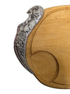 Turkey-Shaped Wood Serving Board with Metal Accents