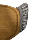 Turkey-Shaped Wood Serving Board with Metal Accents