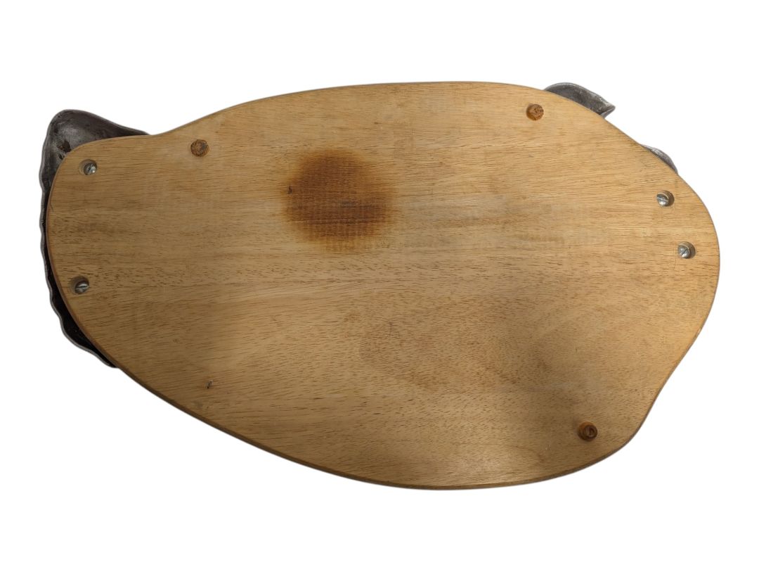 Turkey-Shaped Wood Serving Board with Metal Accents