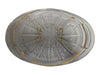 Oval Pressed Glass Serving Tray with Gold Accents