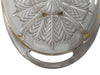 Oval Pressed Glass Serving Tray with Gold Accents