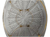 Oval Pressed Glass Serving Tray with Gold Accents