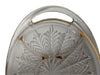 Oval Pressed Glass Serving Tray with Gold Accents
