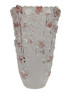 Pink Floral Embossed Glass Vase
