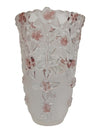 Pink Floral Embossed Glass Vase