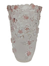 Pink Floral Embossed Glass Vase