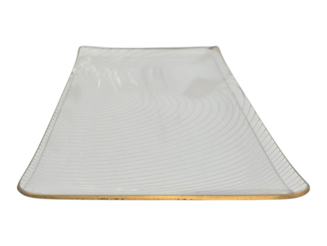 Lot of 2 Mid-Century Style Glass Serving Trays