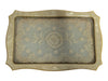 Vintage Lace-Inset Vanity Tray with Faux Pearl Frame