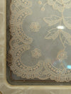 Vintage Lace-Inset Vanity Tray with Faux Pearl Frame