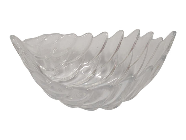 Clear Glass Leaf-Shaped Decorative Bowl