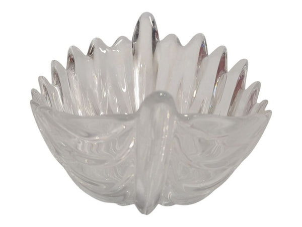 Clear Glass Leaf-Shaped Decorative Bowl