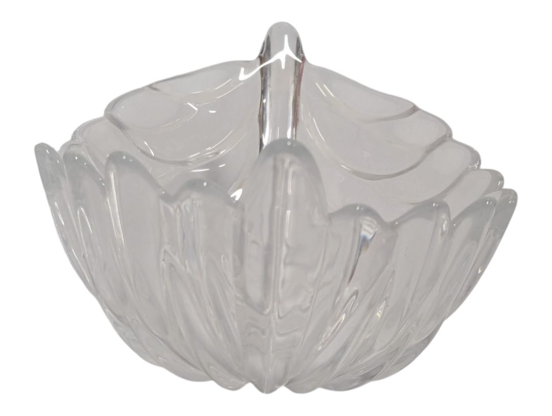 Clear Glass Leaf-Shaped Decorative Bowl