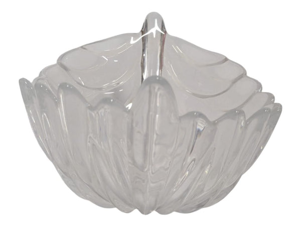 Clear Glass Leaf-Shaped Decorative Bowl