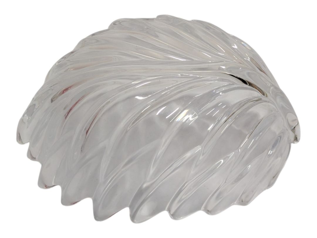 Clear Glass Leaf-Shaped Decorative Bowl