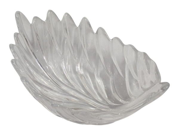 Clear Glass Leaf-Shaped Decorative Bowl