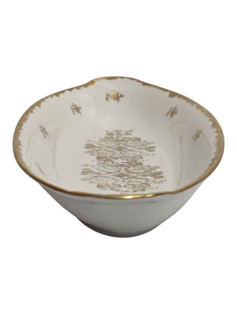 Lot of 2 Vintage Gold Floral Porcelain Serving Pieces