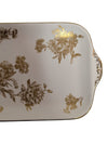 Lot of 2 Vintage Gold Floral Porcelain Serving Pieces