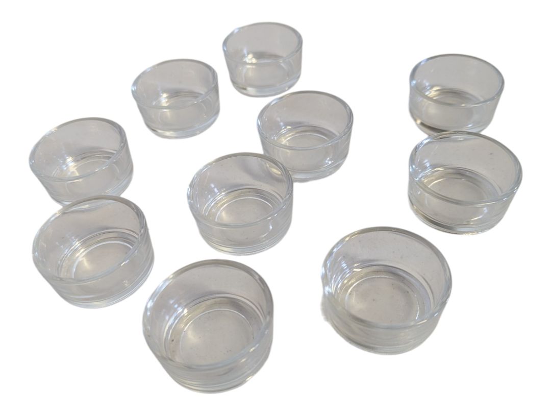 Lot of 30 Clear Glass Tea Light Candle Holders