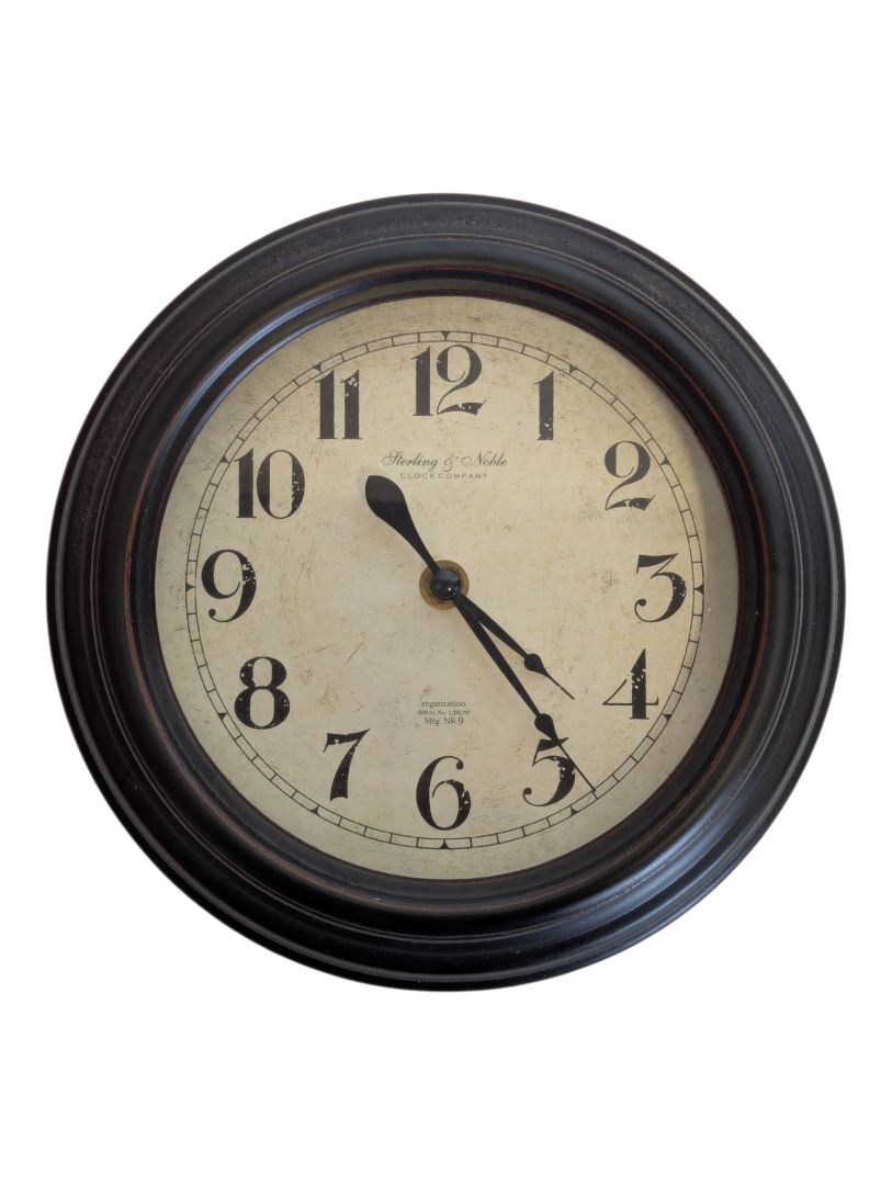 Sterling & Noble Vintage-Style Wall Clock