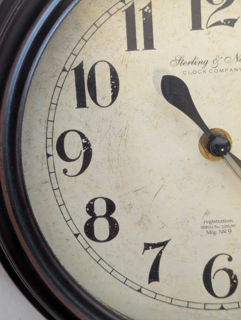 Sterling & Noble Vintage-Style Wall Clock