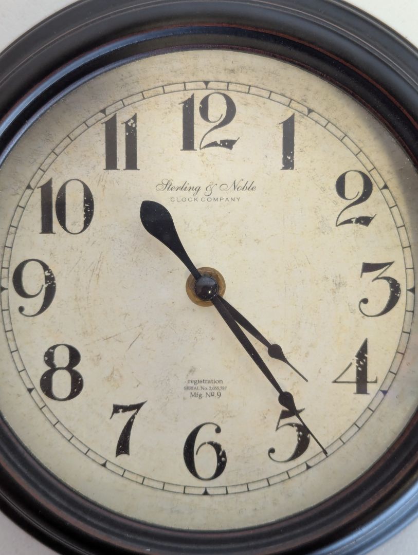Sterling & Noble Vintage-Style Wall Clock
