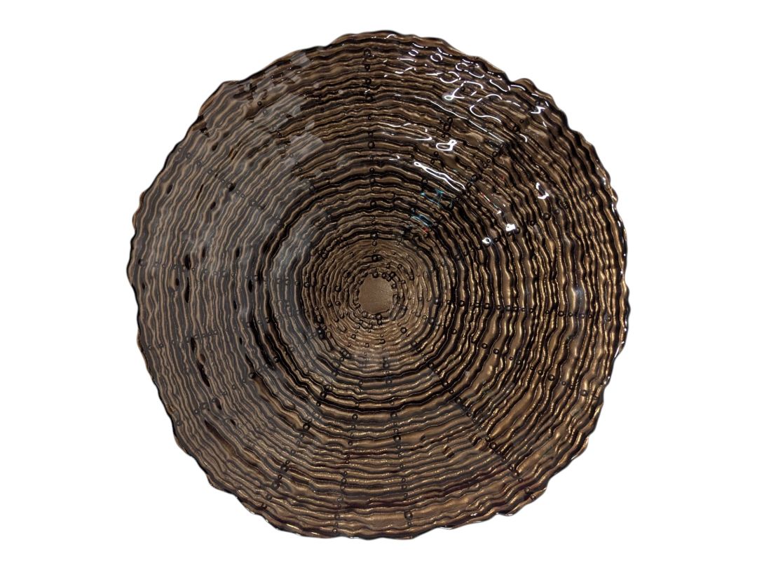 Textured Brown Glass Decorative Bowl