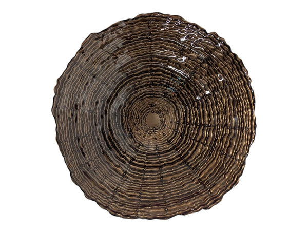 Textured Brown Glass Decorative Bowl