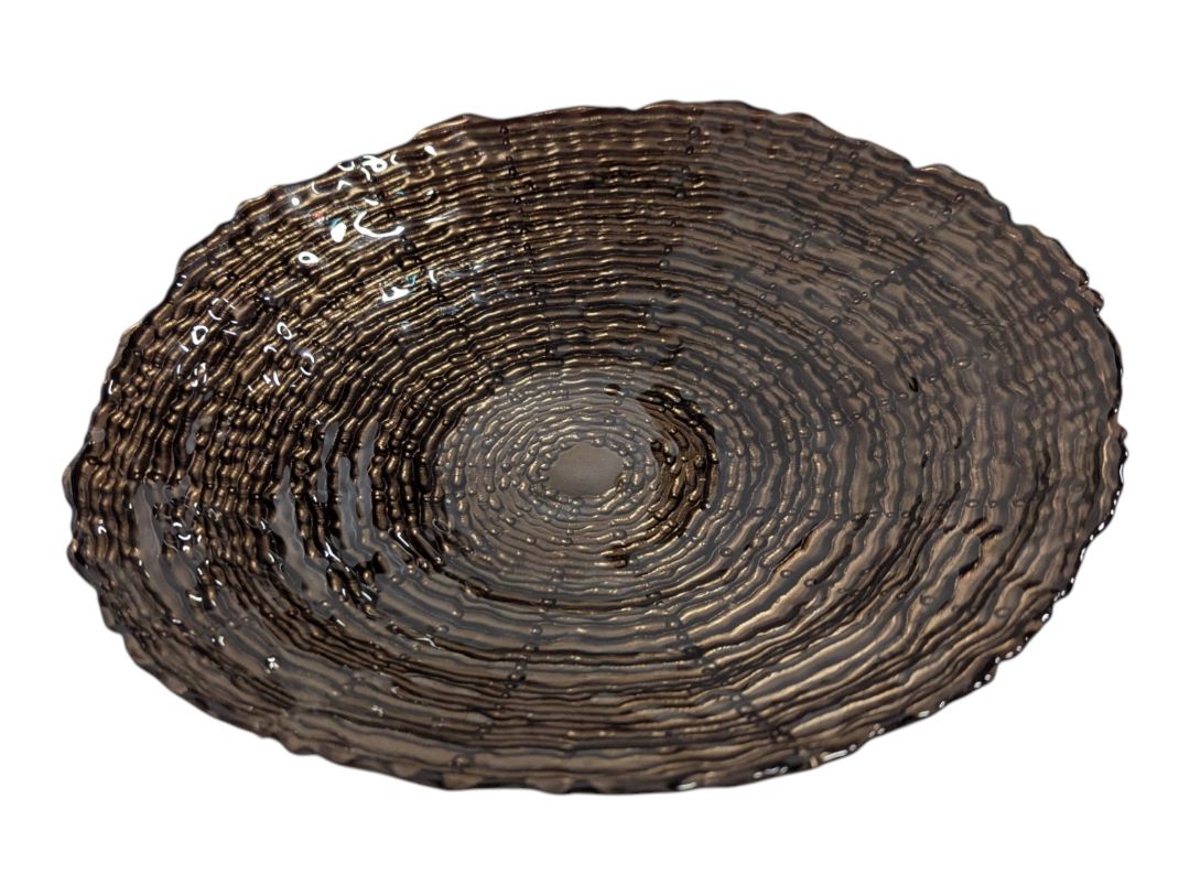 Textured Brown Glass Decorative Bowl