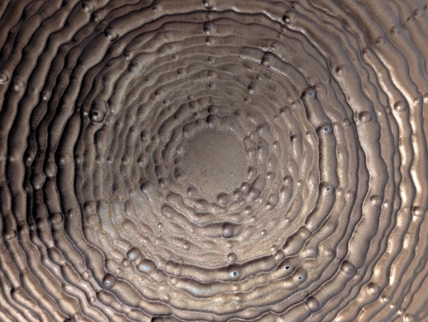 Textured Brown Glass Decorative Bowl