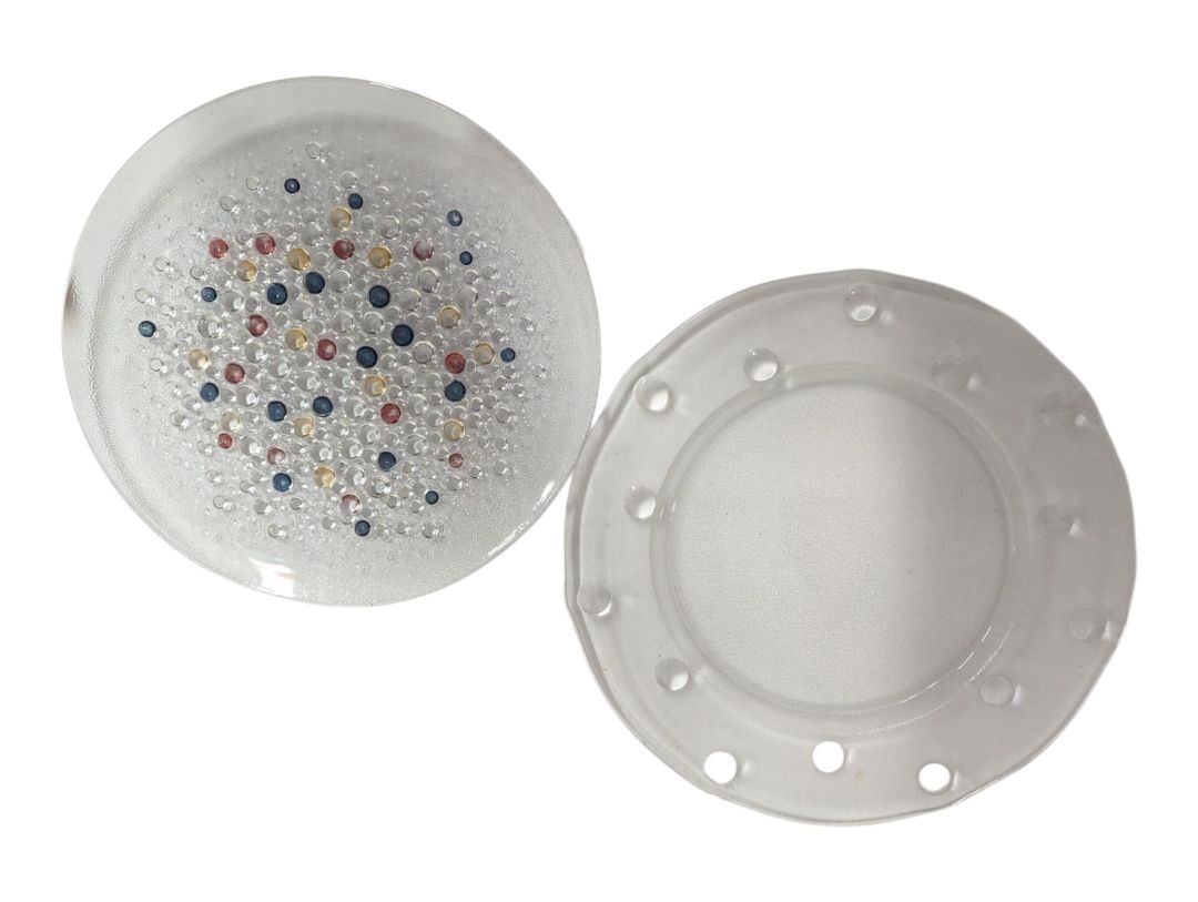 Pair of Textured Art Glass Plates