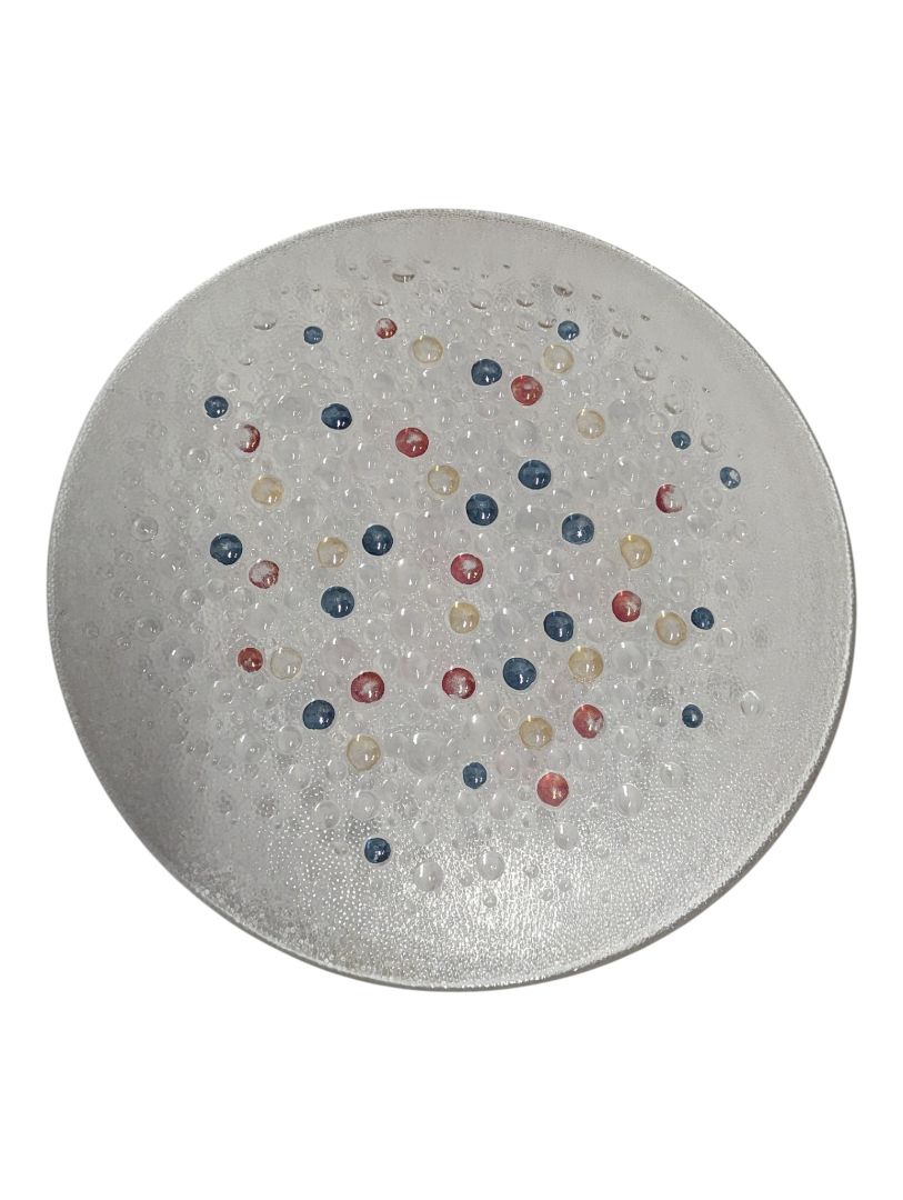 Pair of Textured Art Glass Plates