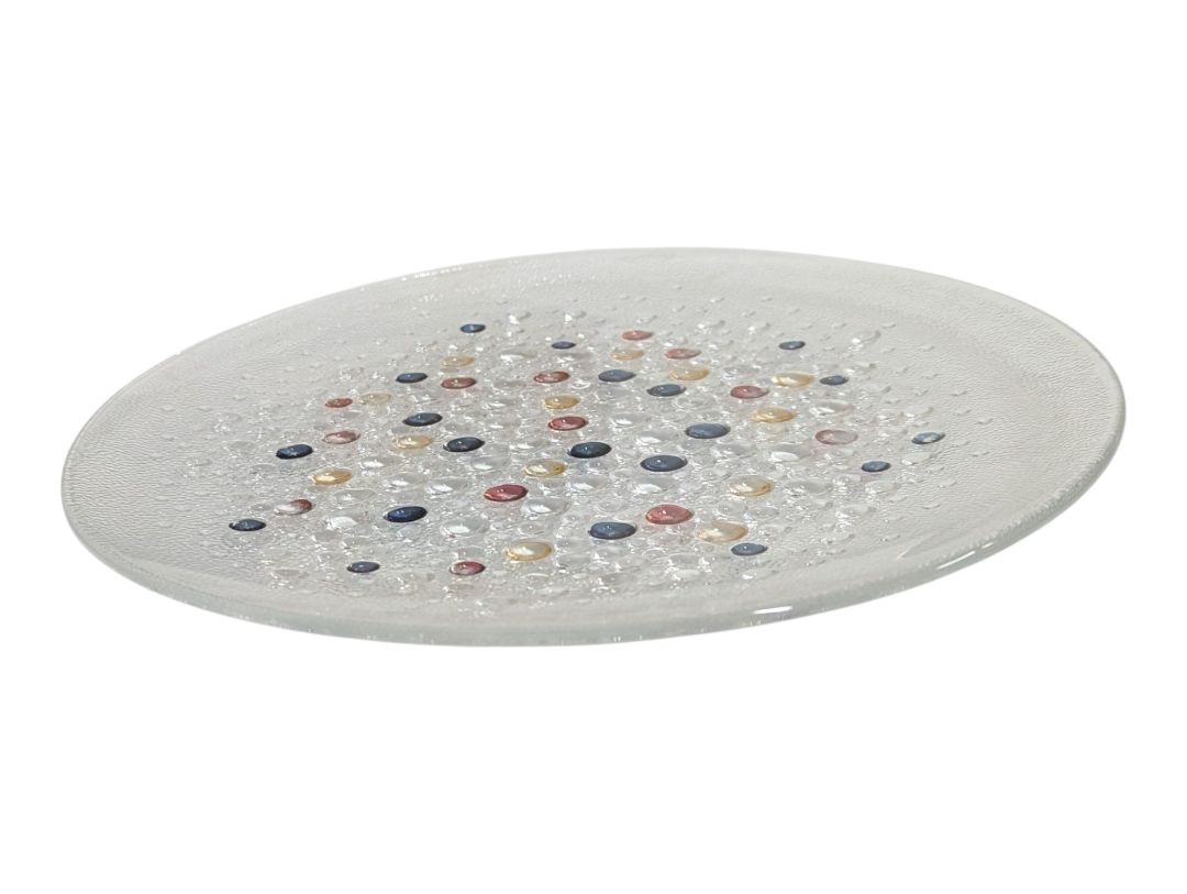 Pair of Textured Art Glass Plates
