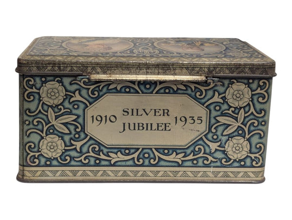 King George V & Queen Mary Silver Jubilee Commemorative Hinged Tin Box