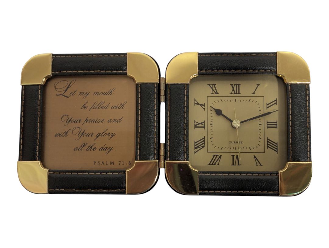 Folding Quartz Clock with Psalm 71:8
