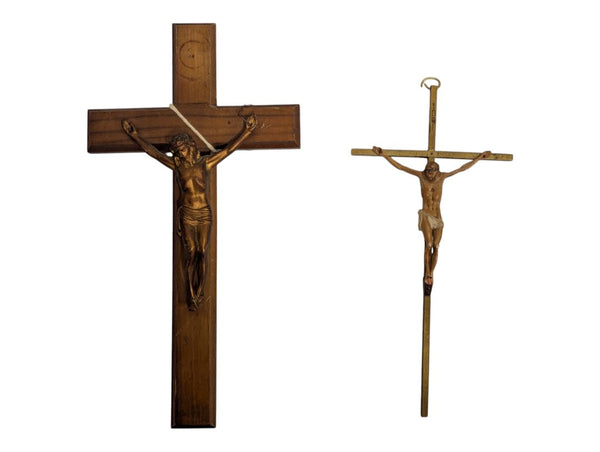 Set of 2 - Vintage Crucifix Crosses